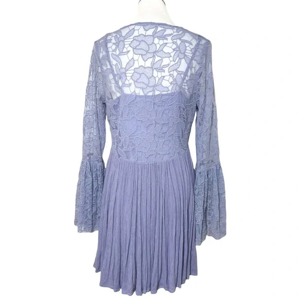 SOLD-Free People Embroidered Lace Crinkle Tunic Dress - Picture 4 of 13
